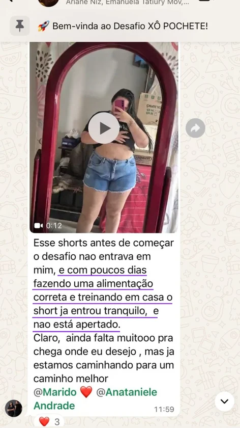 Print de WhatsApp de aluna do Mateus