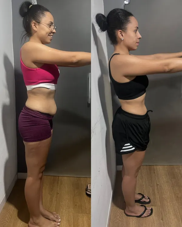 Antes e depois de aluna do Mateus