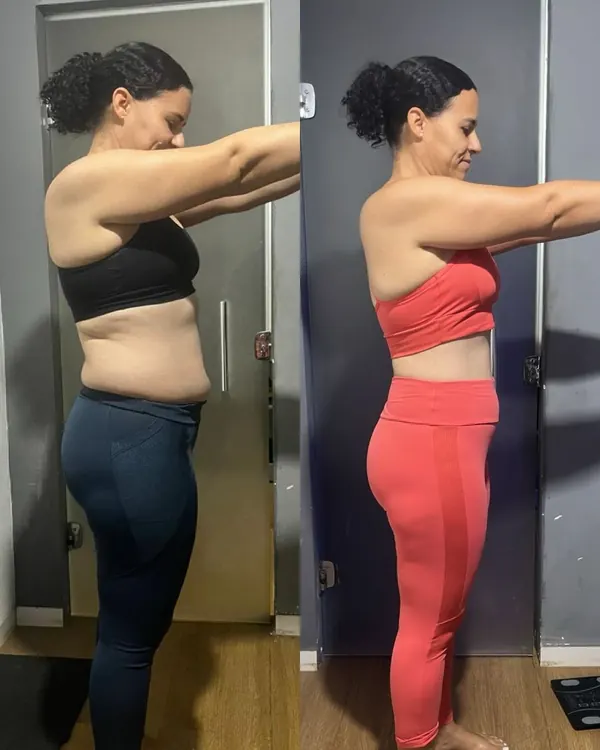 Antes e depois de aluna do Mateus