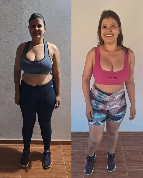 Antes e depois de aluna do Mateus
