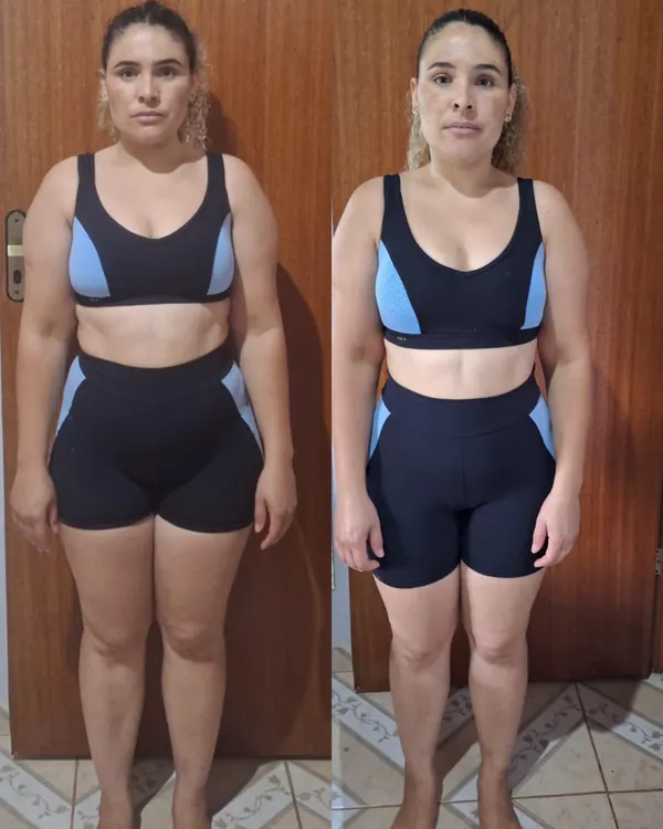 Antes e depois de aluna do Mateus