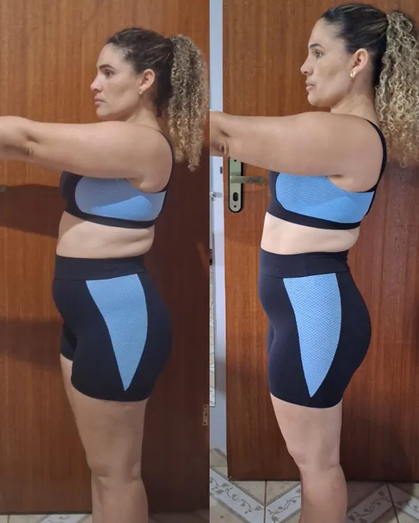 Antes e depois de aluna do Mateus